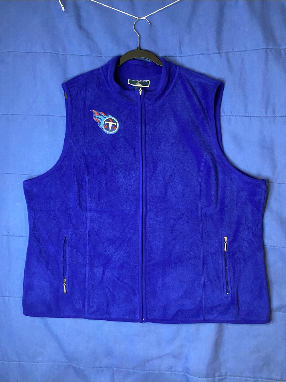 Karen Scott Royal Blue Fleece Vest with Embroidered TITANS